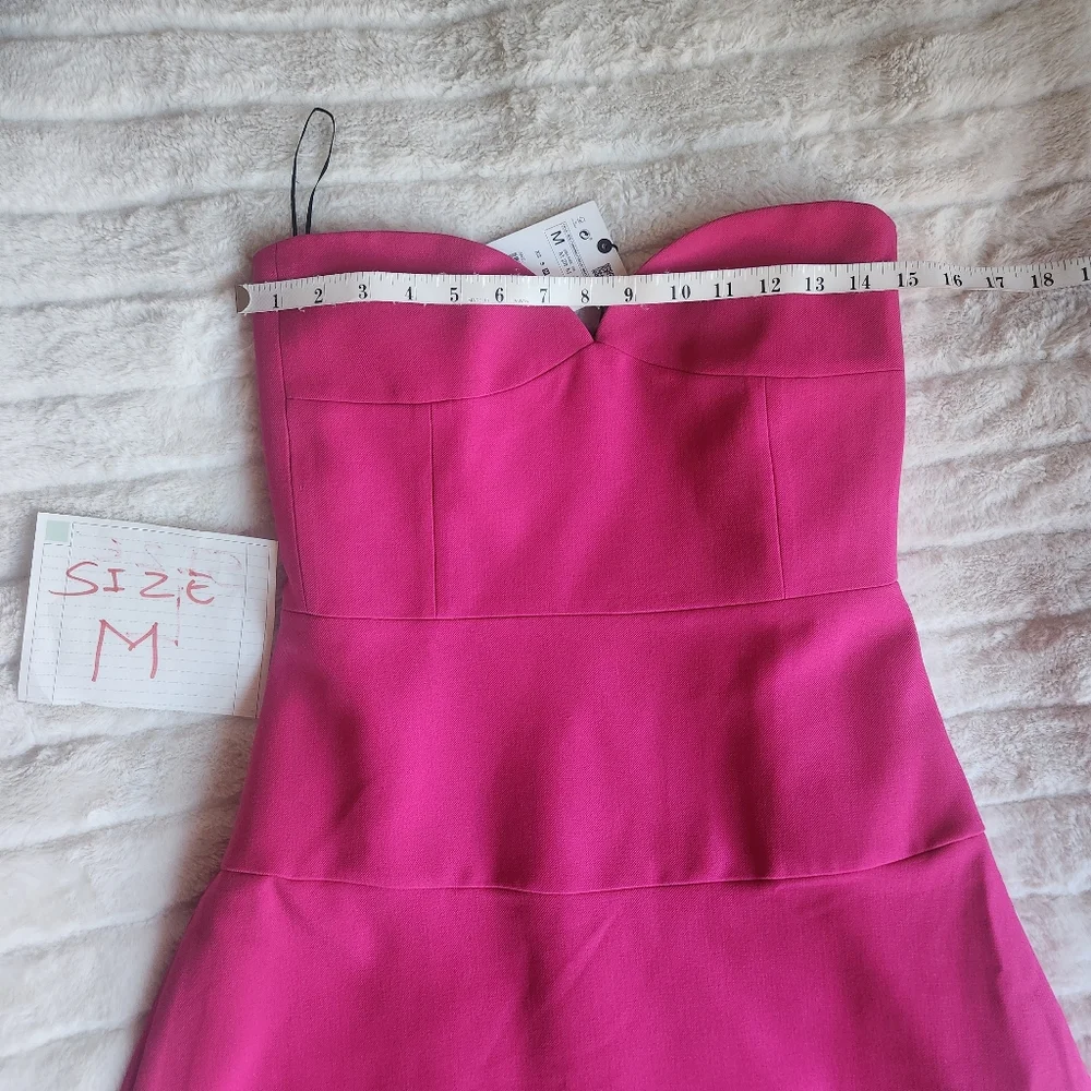 Zara bustier midi dress fuschia/pink Size S & M. BNWT - Picture 5 of 10